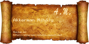 Akkerman Mihály névjegykártya