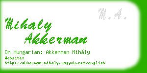 mihaly akkerman business card