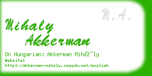 mihaly akkerman business card